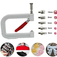 Maquina de Fijación para Perlas Aplicador de Perlas Remachadora con 5 Dados