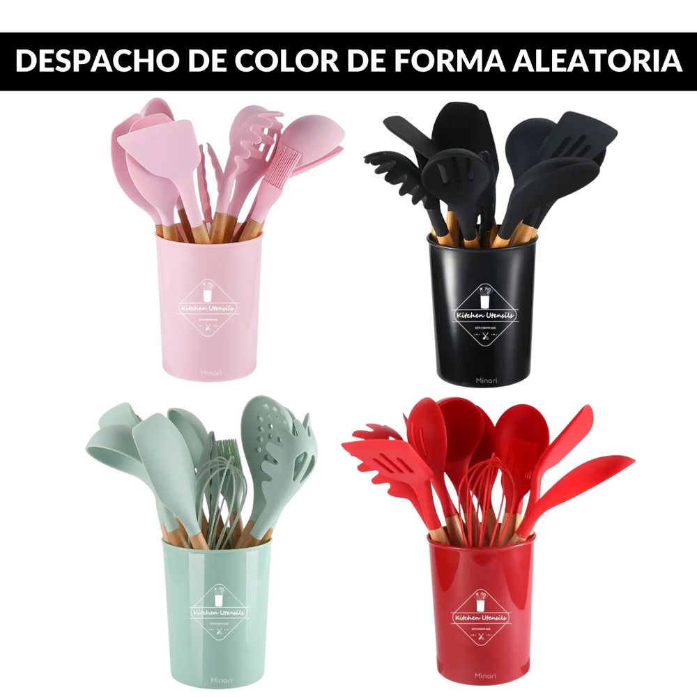 Set De Cucharones Utensilios De Silicona Para Cocina 12PCS 528U - Promart