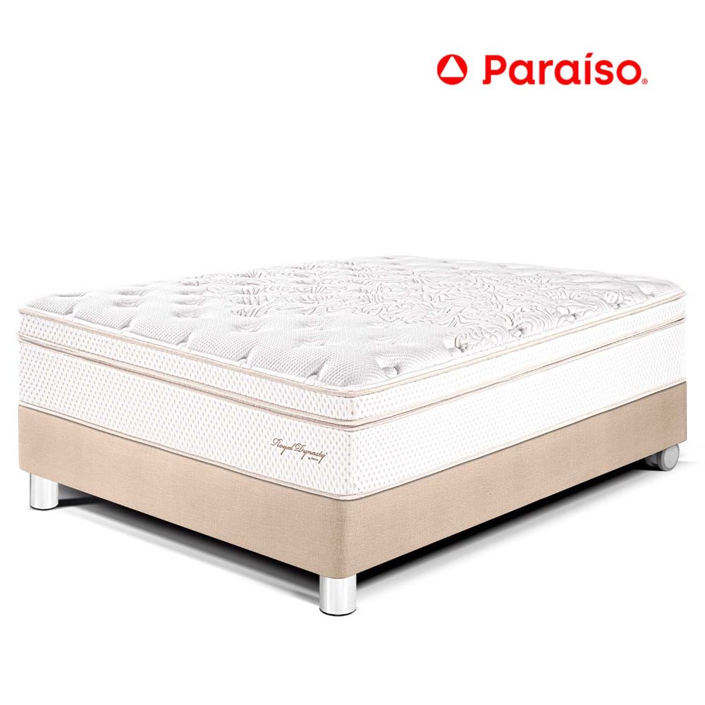 Cama Paraíso Royal Dynasty 2 Plazas Champagne + 2 almohadas viscoelásticas + protector
