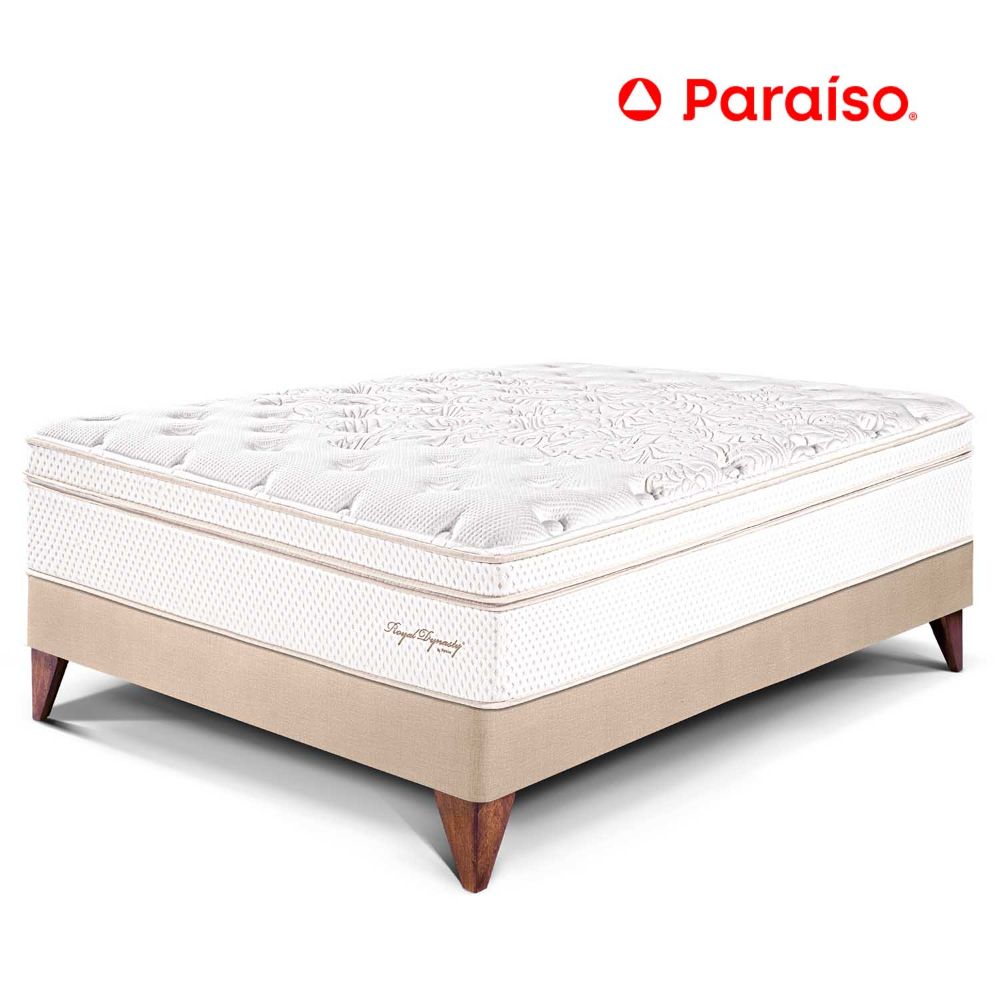 Cama Europea Royal Dynasty 1.5 Plazas Champagne + 1 almohada viscoelástica + protector