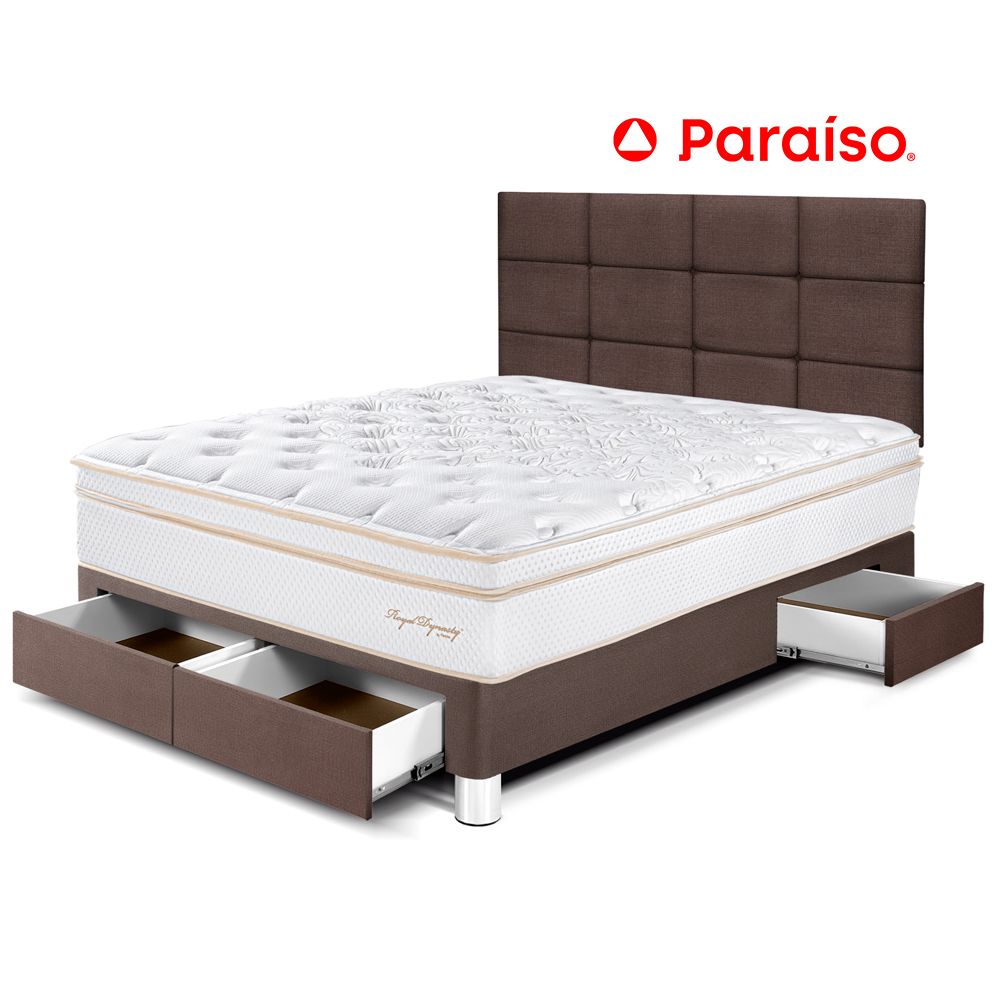 Dormitorio Royal Dynasty Cajones 2 Plazas y Cabecera Blocks Chocolate
