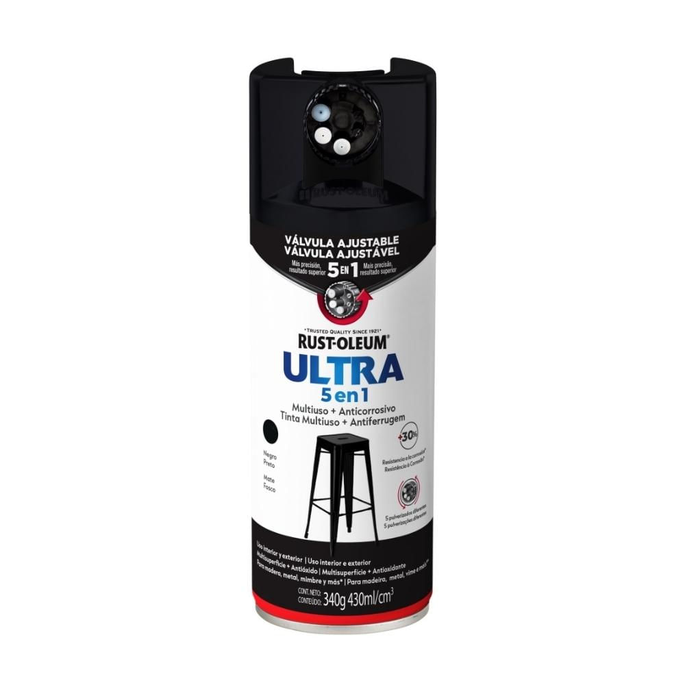 Spray Rust Oleum 5 en 1 Negro Mate 340g