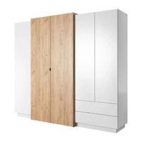 Ropero moderno 5 puertas 2 cajones Laberry color Blanco/Duna TU MESITA