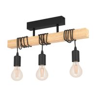 Lámpara de Techo EGLO Townshend 3 Luces Acero/Madera Café 60W E27 Moderno