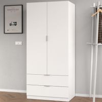 Armario 2 puertas 2 cajones Hanso color Blanco TU MESITA