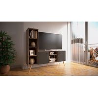 Mesa de TV con repisas Sentra color Marrón/Negro TU MESITA