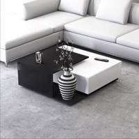 Mesa de Centro Moderna Viviana color Blanco/Negro TU MESITA