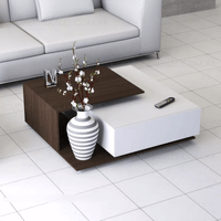 Mesa de Centro Moderna Viviana color Blanco/Marrón TU MESITA