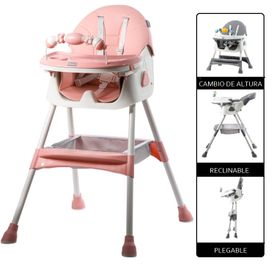 Silla Comedor Para Bebé 4 En 1 Escritorio Mesa Mecedora Rosado - Promart