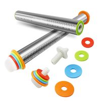 Rodillo ajustable acero 4 anillos de grosor nivelador reposteria