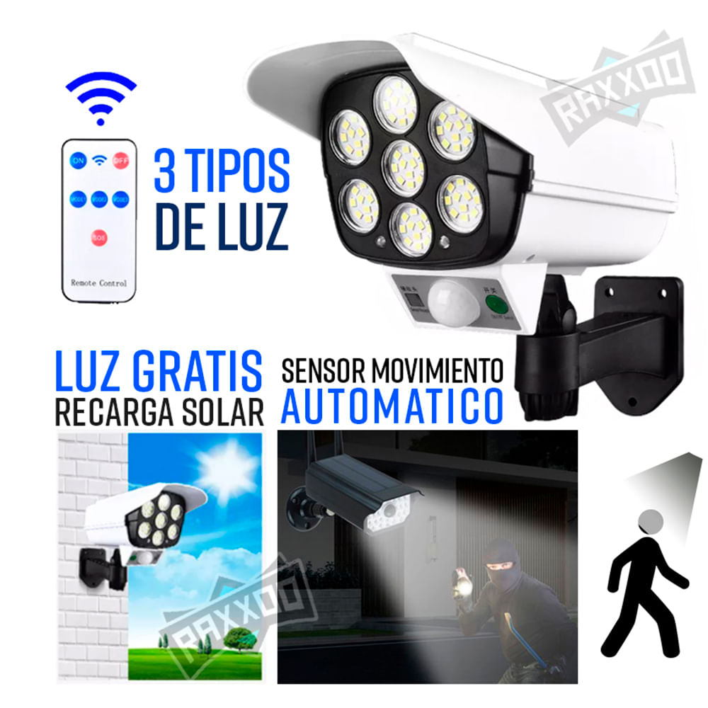 Lámpara Solar con Sensor de Movimiento Forma de Camara Seguridad