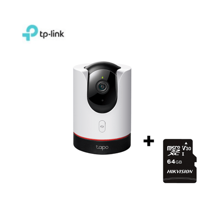 Cámara de seguridad Wi-Fi con giro Tapo C225 + MicroSD 64 GB - Tp-Link TP  LINK