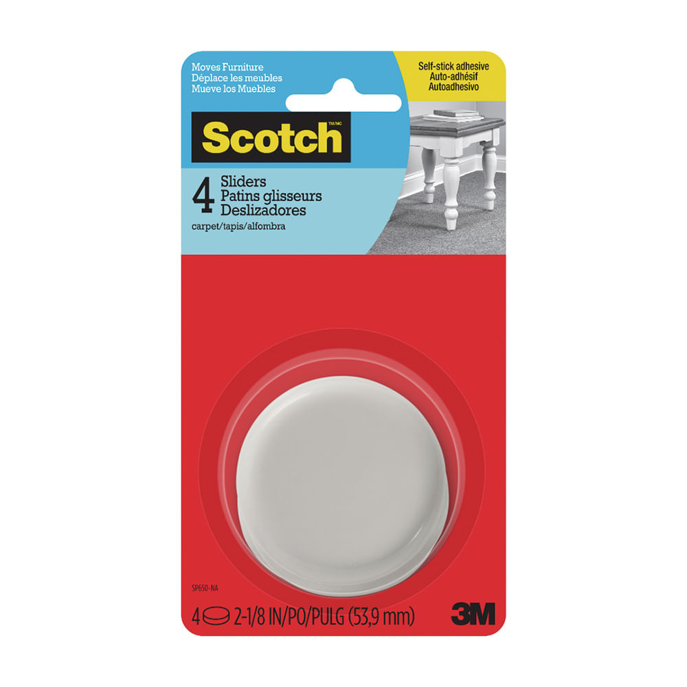 Deslizadores Redondas Scotch Gris de Fieltro 5.3 cm x 4 und