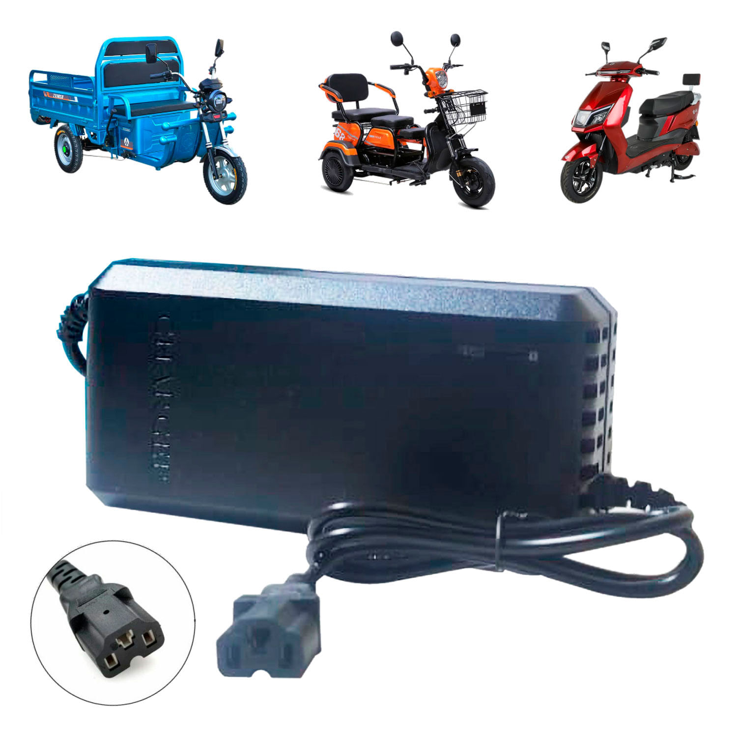 Cargador Para Moto Eléctrica 60V 20Ah con Batería Plomo Acido