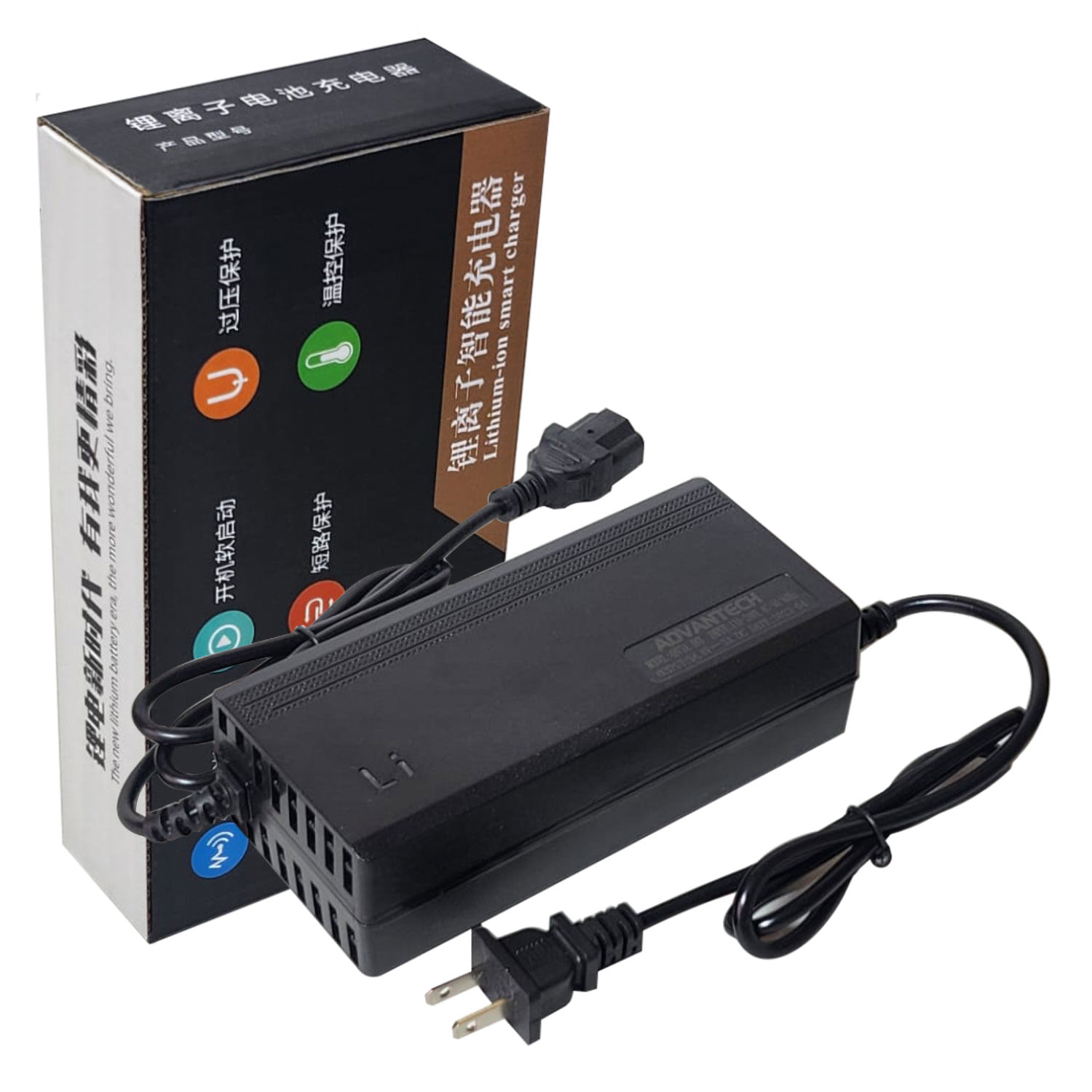 Cargador de 54.6V 3A Para Bicimoto Eléctrica con Batería de Litio 48V