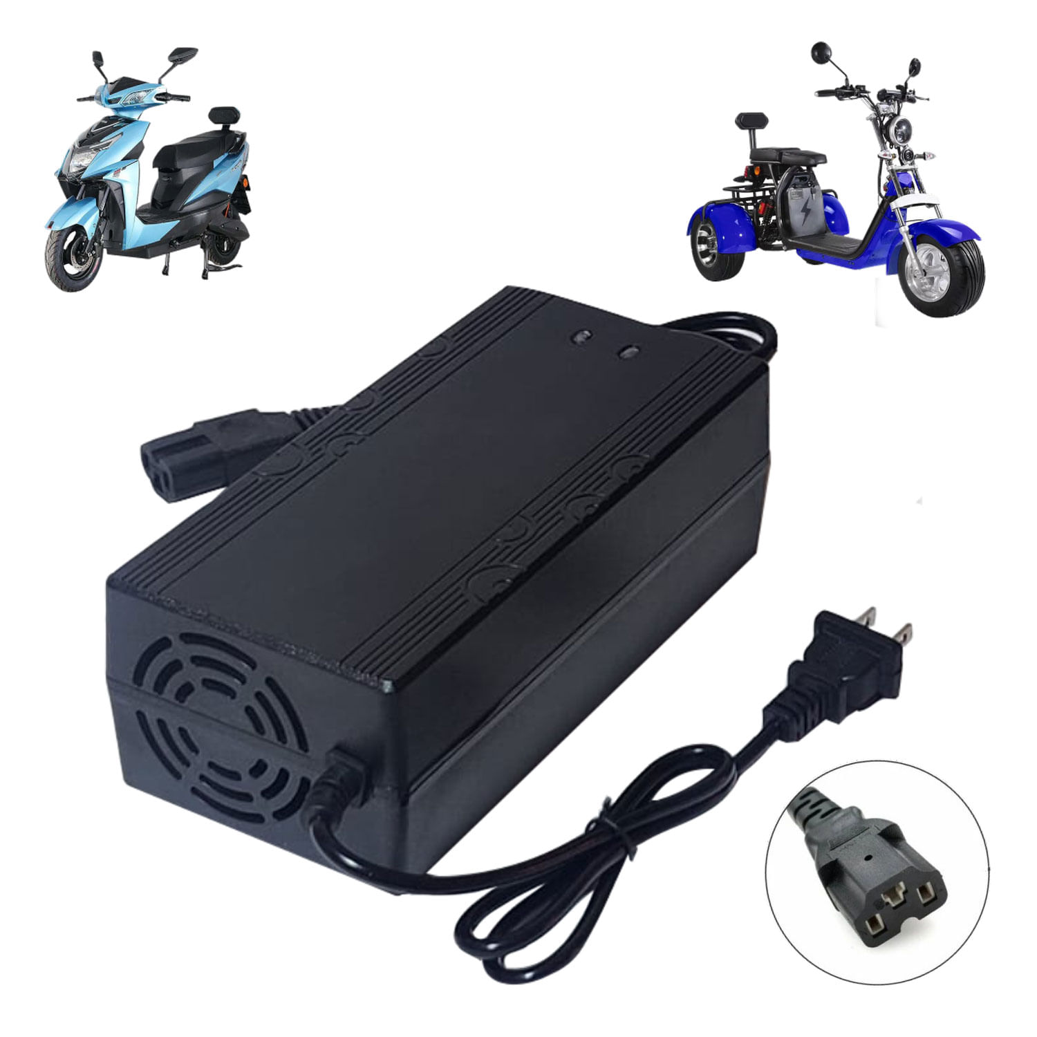 Cargador Para Moto Eléctrica Citycoco con Batería de Litio de 60V Salida 67.2V 5A