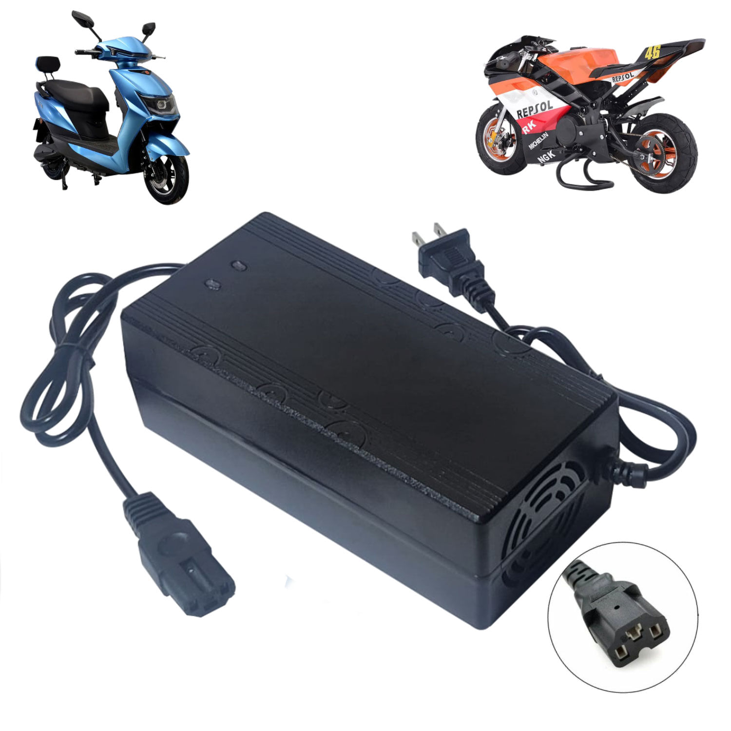 Cargador 72V 40Ah Para Moto Eléctrica Batería Plomo Acido