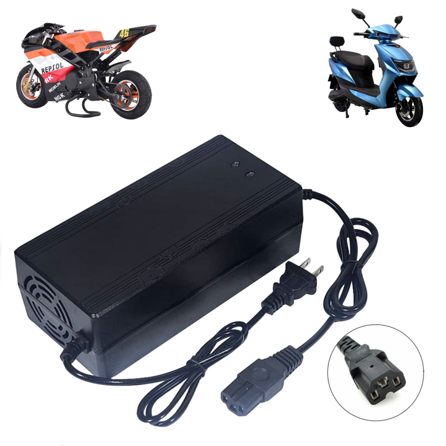 Cargador Para Moto Eléctrica 72V 40Ah con Batería Plomo Acido