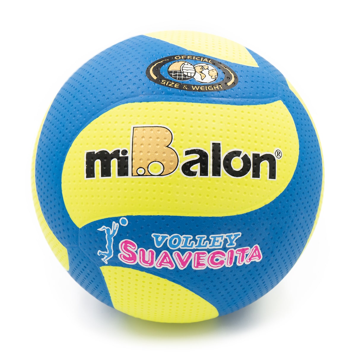 Pelota Mibalón Voley Spiral Azul Amarillo
