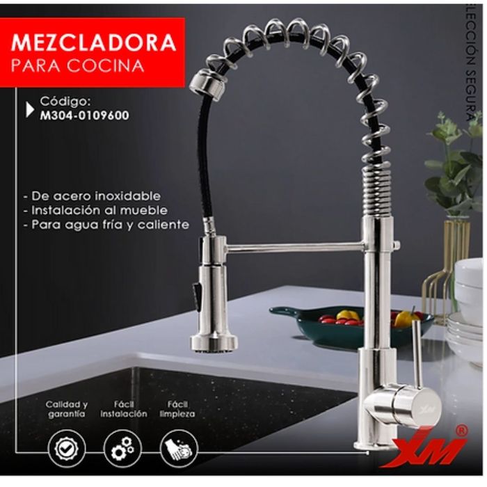 Mezcladora para cocina de Acero M304-0109600 Promart
