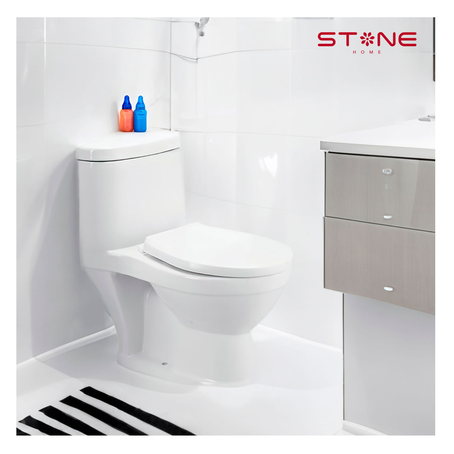 Inodoro One Piece Toilet Baby Infantil Basic Blanco Stone