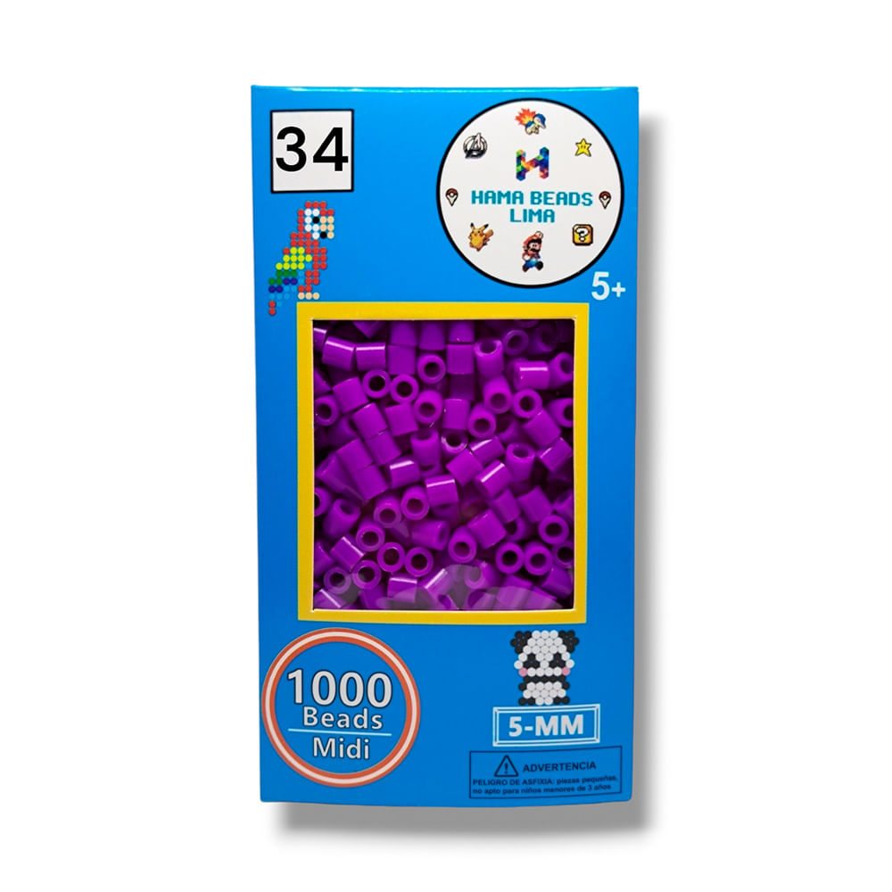 Cajita de Colores Hama Beads de 1000 Unidades Midi 5mm Morado - Promart