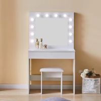 Tocador Moderno Irina Blanco con Luces R&R Muebles