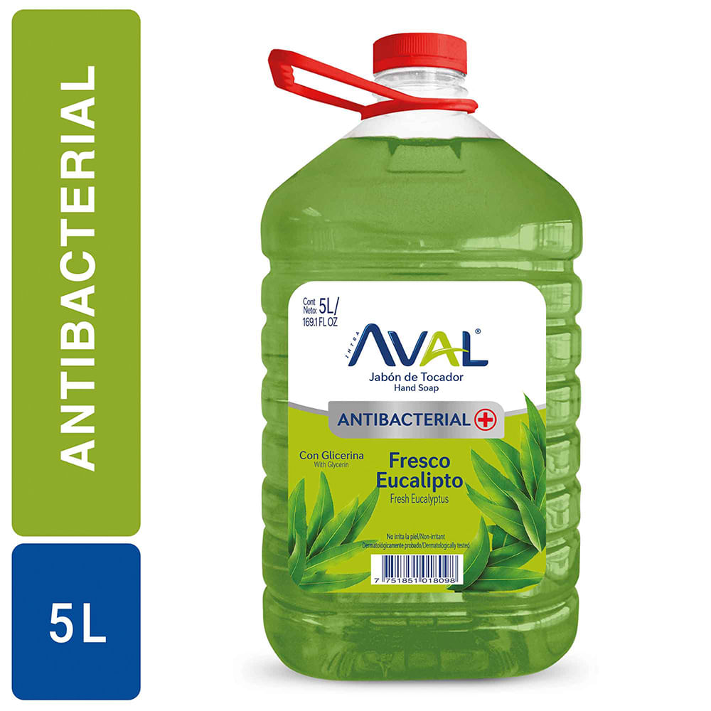 Jabón líquido antibacterial fresco Eucalipto 5 litros Aval