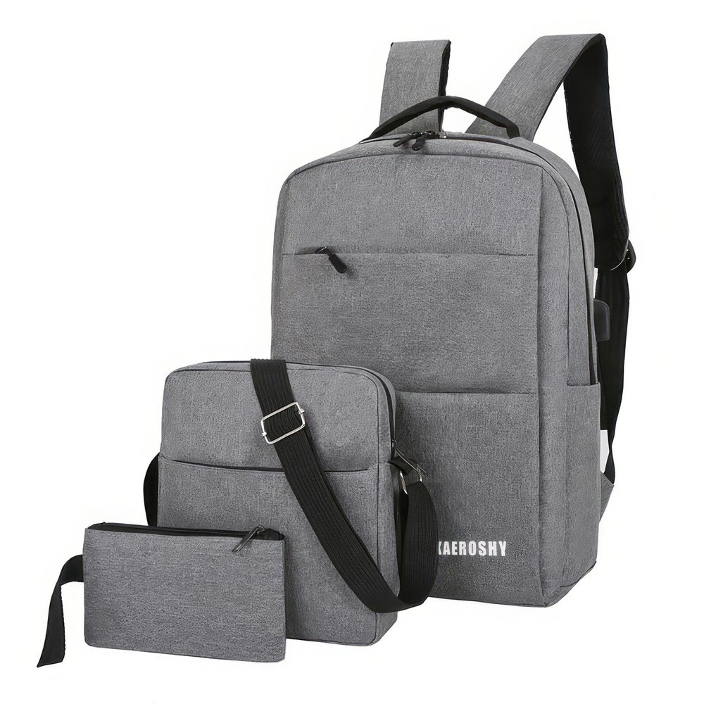 Mochila Impermeable Laptop Usb Gris - Promart