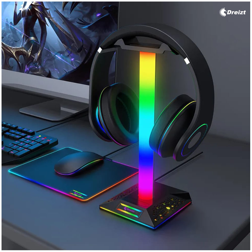 Soporte de Audífonos Gamer GR270033 Dreizt RGB PRO