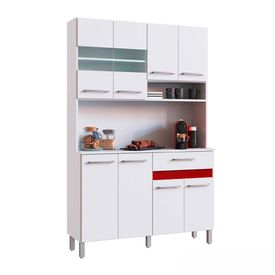 Mueble de Cocina Modular Orange para Microondas con Cajonera 140cm  Rojo/Nogueira - Promart