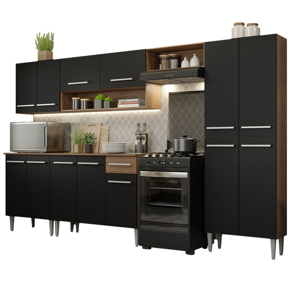 Mueble de Cocina Integral 293cm Emilly Madesa 01 Mueble de Cocina Integral 293cm Emilly Madesa 01