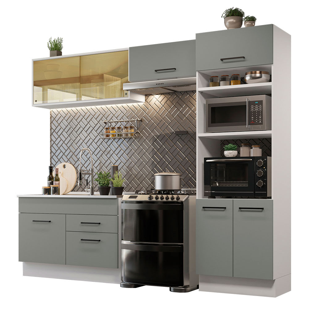 Mueble de Cocina Integral 270cm Blanco Agata Madesa 05 Mueble de Cocina Integral 270cm Blanco Agata Madesa 05