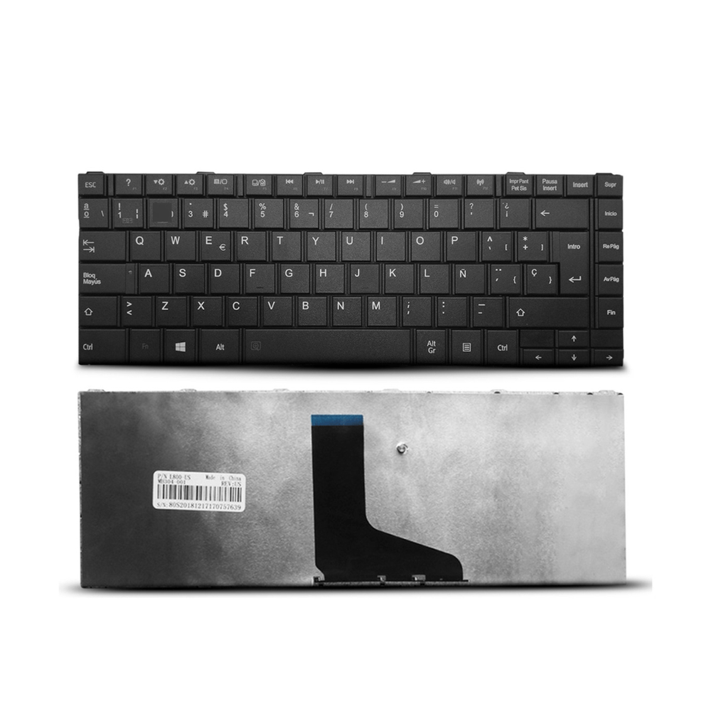 Tastiera Completa Per Notebook Toshiba Satellite Serie L800, L805, L830, L835, L840, L845. Layout Spagnolo (teclado), Colore Nero. Nuova, Mai Usata.
