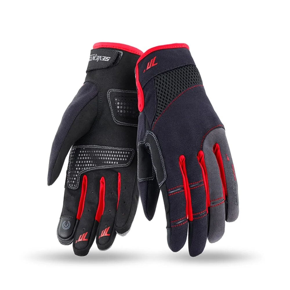 Guantes Seventy Sd-C48 Verano Urban Hombre  Negro Rojo Xl