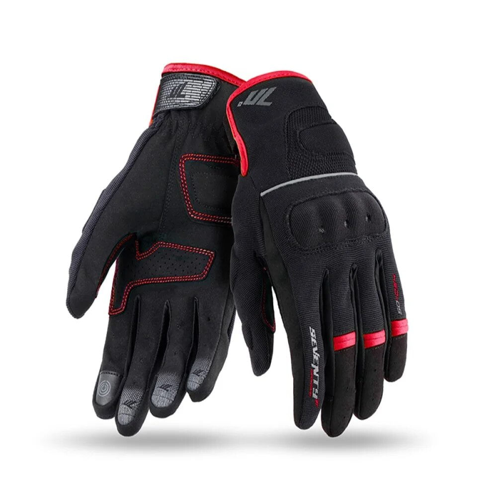 Guantes Seventy Sd-C54 Verano Urban Hombre Negro Rojo L