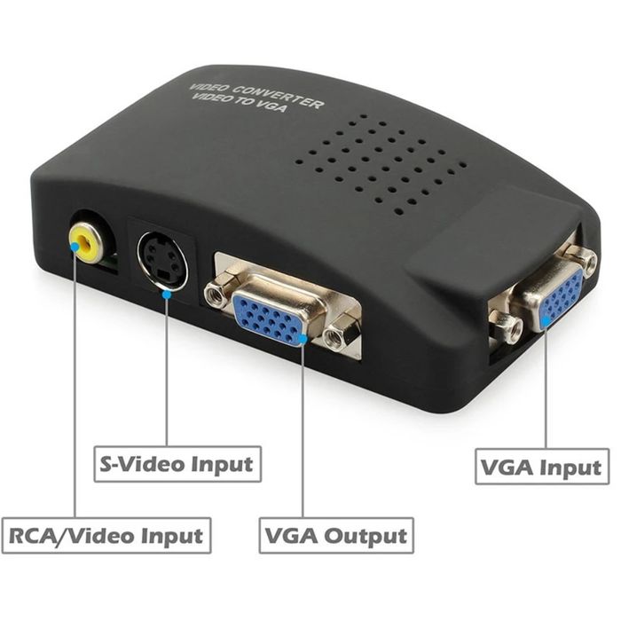 Adaptador Conversor De RCA S-Video a VGA Conver Promart