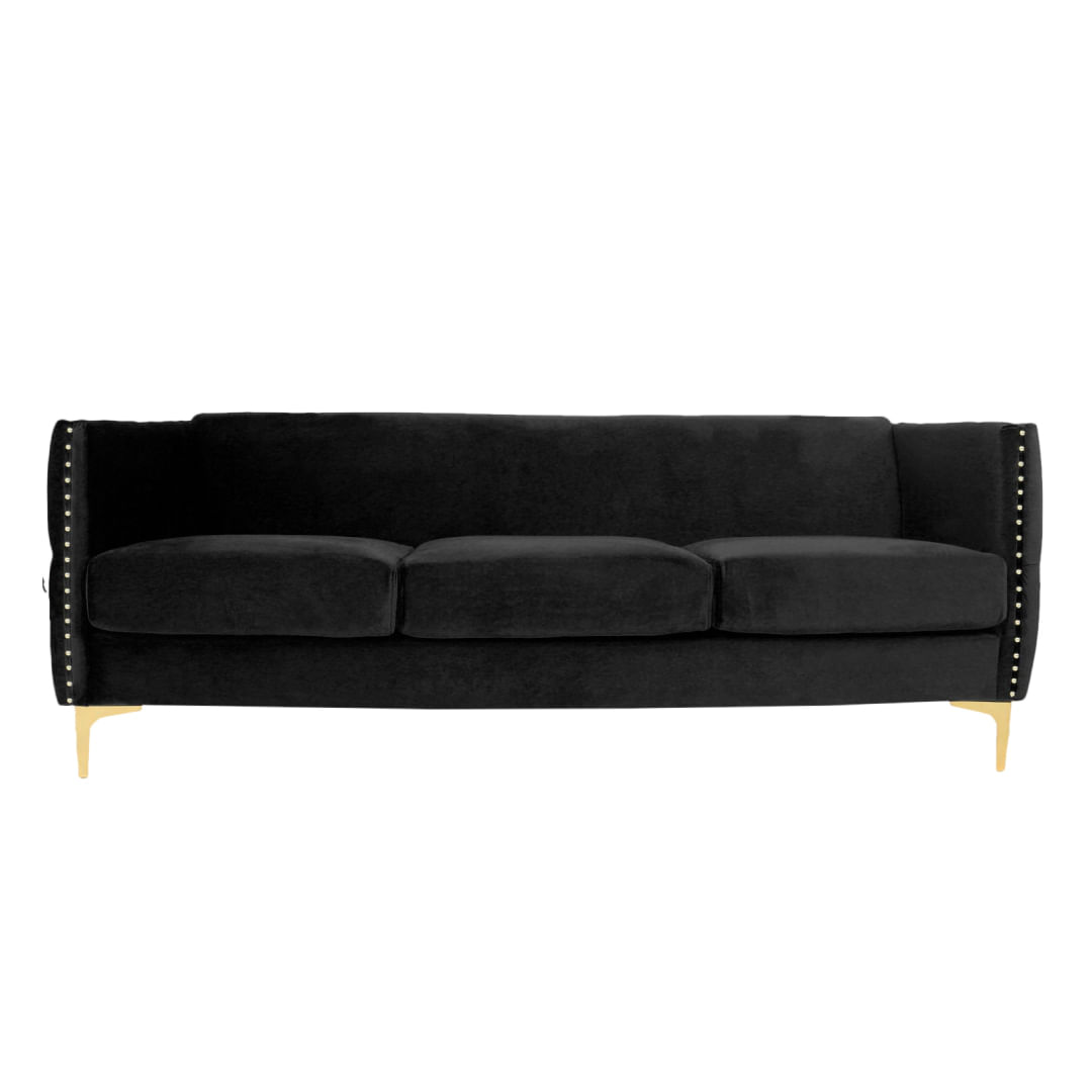 Sofa 3 Cuerpos Joseph Negro Modelarq