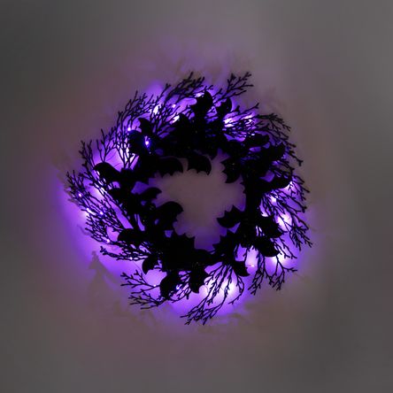 Adorno Puerta Murcielagos Led Morado Halloween Frank & Mortis 56x56 cm Adorno Puerta Murcielagos Led Morado Halloween Frank & Mortis 56x56 cm