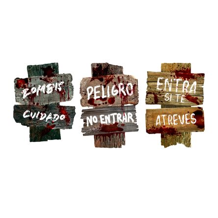 Pack Señaletica Jardín X3 Piezas 38x28cm Plástico Corrugado Frank & Mortis Halloween Pack Señaletica Jardín X3 Piezas 38x28cm Plástico Corrugado Frank & Mortis Halloween