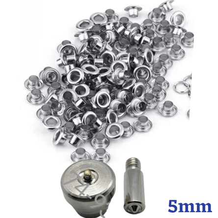 1000 Ojales Ojalillo Ojal Metálico Nro 130 de 5mm Interno Más Troquel 1000 Ojales Ojalillo Ojal Metálico Nro 130 de 5mm Interno Más Troquel