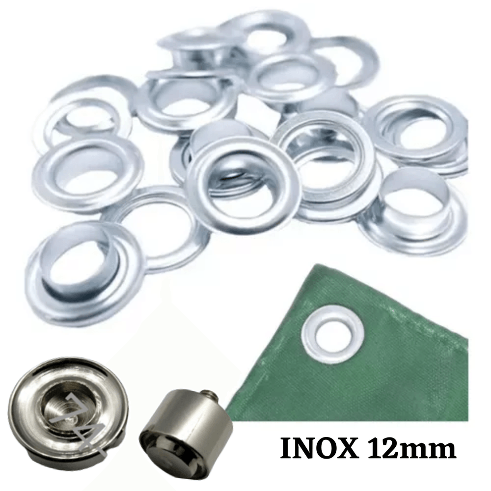 Ojales Ojalillo 12mm Nro 28 Acero Inoxidable por 1000 Piezas para Malla Raschel Lona Más Troquel Ojales Ojalillo 12mm Nro 28 Acero Inoxidable por 1000 Piezas para Malla Raschel Lona Más Troquel