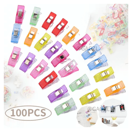 100 Clips de Costura para Coser Suministros de Acolchado Herramientas Manualidades Colores Surtido