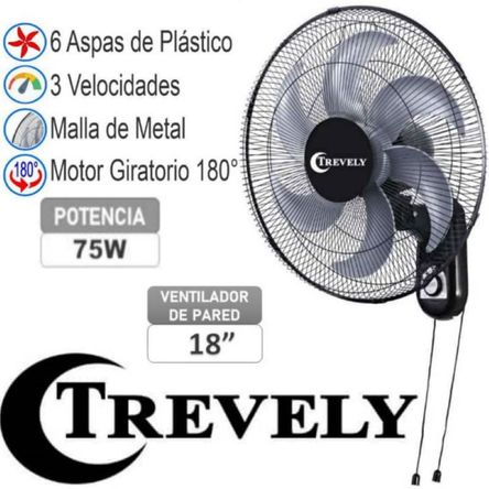 Ventilador de Pared TREVELY 18¨ Pulgadas VT-182 75W TREVELY