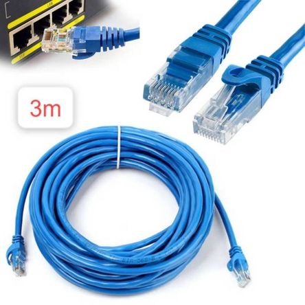 Cable Internet Red 3m Adaptador Rj45 CAT6 Ethernet UTP LAN Testeado