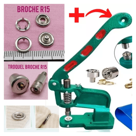 Maquina Remachadora Con Broches R15 Metálicos Más Troquel Maquina Remachadora Con Broches R15 Metálicos Más Troquel