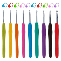 Set de Ganchillos Crochet Ergonomicos de Silicona Agujas para Tejer E Imperdibles de Plástico