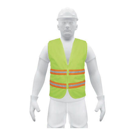 Chaleco de seguridad verde alta visibilidad con cierre Truper 13474 Chaleco de seguridad verde alta visibilidad con cierre Truper 13474