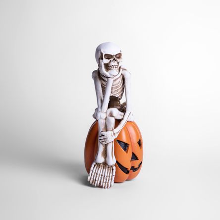 Esqueleto sobre Calabaza 28x16x11 cm Resina Frank & Mortis Halloween Esqueleto sobre Calabaza 28x16x11 cm Resina Frank & Mortis Halloween