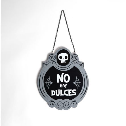 Señaletica Puerta Dulces 35x23x0,6 cm MDF Frank & Mortis Halloween Con Cadena Señaletica Puerta Dulces 35x23x0,6 cm MDF Frank & Mortis Halloween Con Cadena